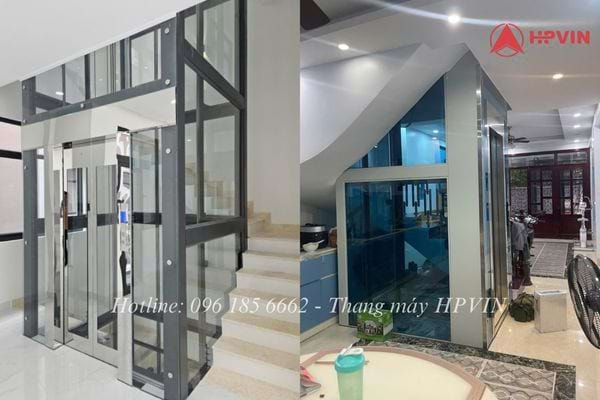Cabin thang máy có vách kính trong suốt ấn tượng
