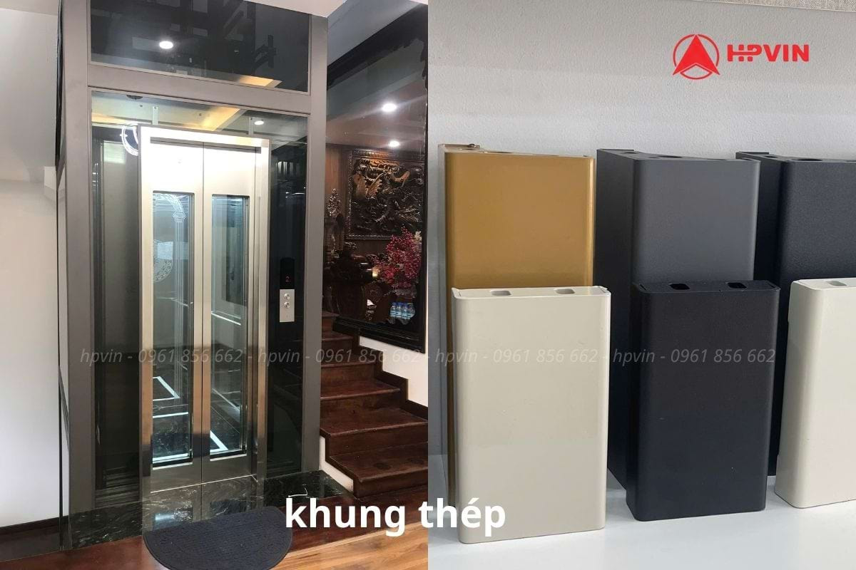 Khung thép thang máy dành cho thang máy kính gia đình Mẫu khung thép thang máy dành cho thang máy kính gia đình