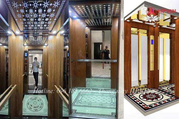 Mẫu cabin thang máy sang trọng cổ điển do thang máy HPVIN cung cấp